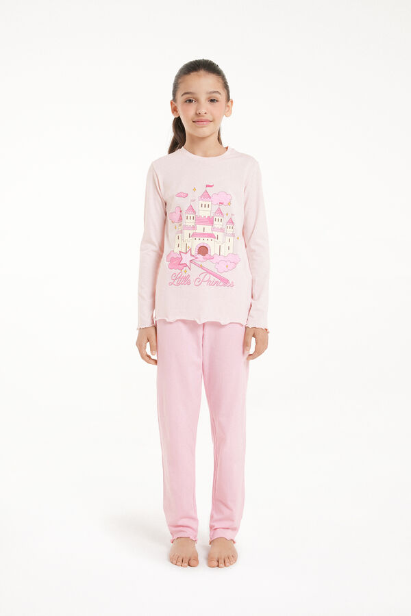 "Little Princess" Print Long Cotton Pyjamas  