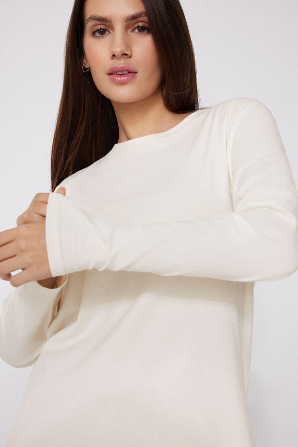 Maglia Manica Lunga Girocollo Cotone e Modal  