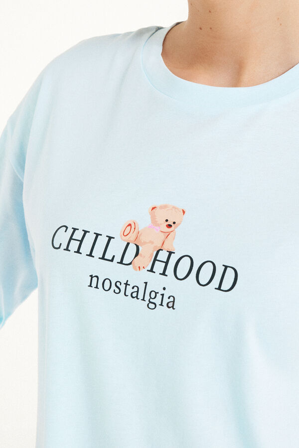 Nachthemd aus Baumwolle mit „Childhood“-Print  