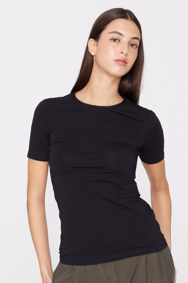 T-shirt Girocollo in Cotone Organico Elasticizzato  