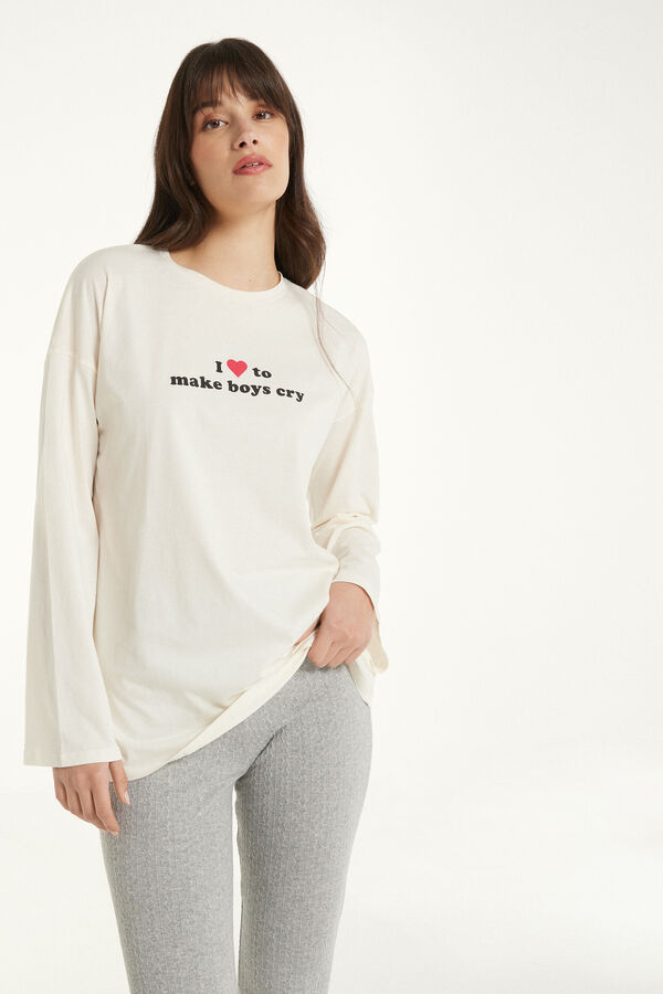 Long-Sleeved Oversized Cotton Top  