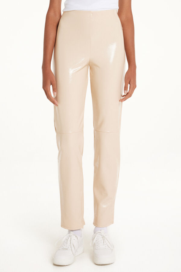 Hammered-Effect Vinyl Trousers  