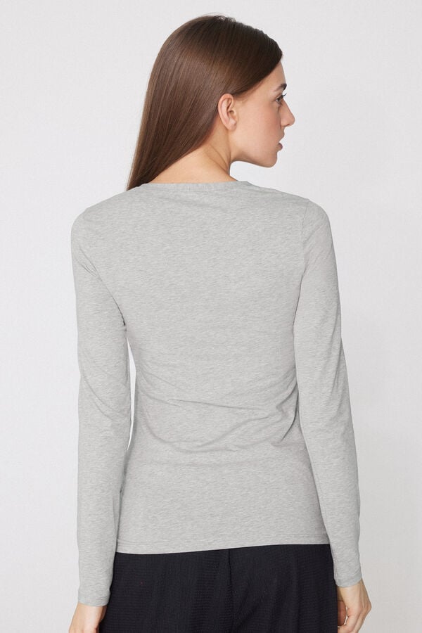 Maglia Manica Lunga Girocollo Cotone Organico Elasticizzato  