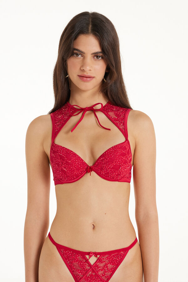 Red Roses Pois Los Angeles Super Push-up Bra 