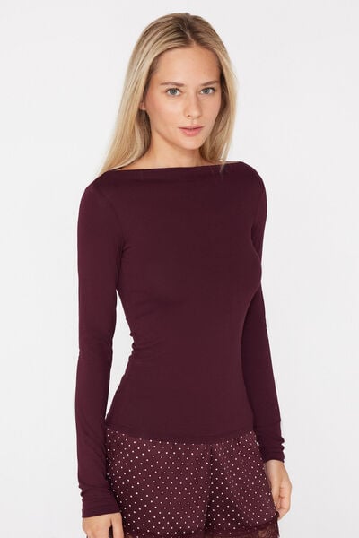 Maglia Maniche Lunghe Scollo Barchetta Viscosa