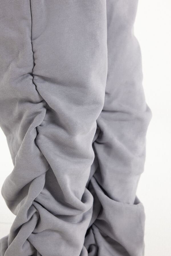 Pantaloni Tricot Extra-Lungi cu Fronseuri  