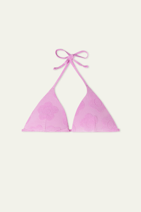 70’s Flowers Triangle Bikini Top  