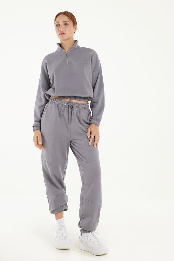 Fleece Joggers with Stitching  