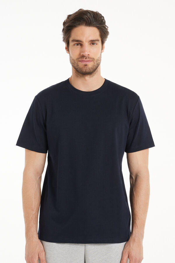 100% Cotton T-Shirt with Rounded Neck  