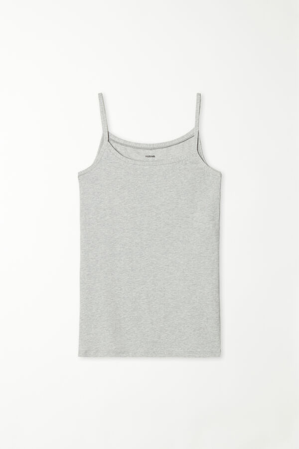 Round-Neck Stretch-Cotton Vest Top  