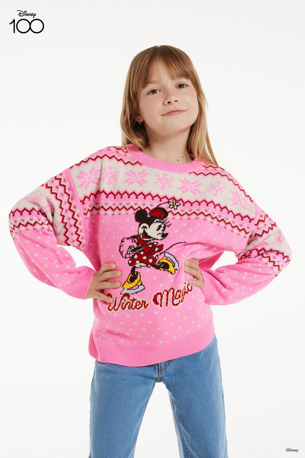 Schwerer Langarm-Pullover für Mädchen mit Disney-Print  