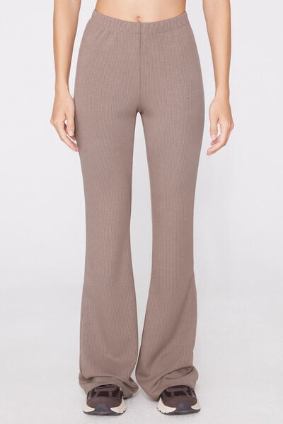 Superior Softness Ribbed Flare Trousers