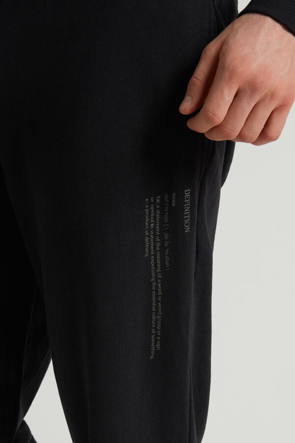 Fleece Trousers with Pockets and Lettering  