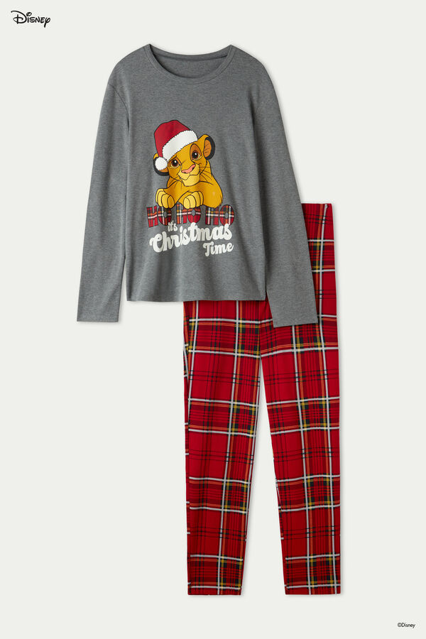 Dlouhé Bavlněné Pyžamo s Vánočním Disneyovským Vzorem Lion King  