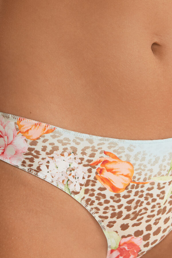 Printed Microfibre Brazilian Briefs  