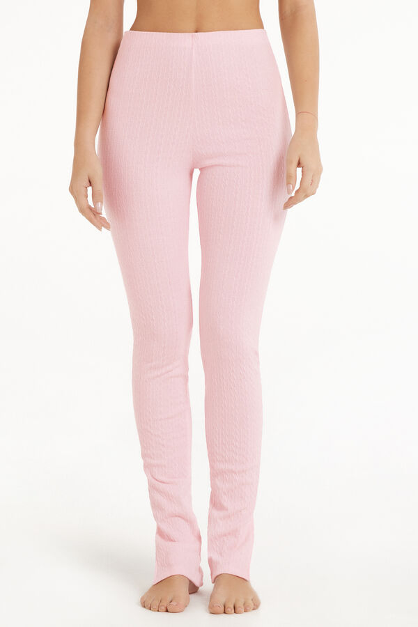 Ribbed Cable-Knit Effect Leggings  