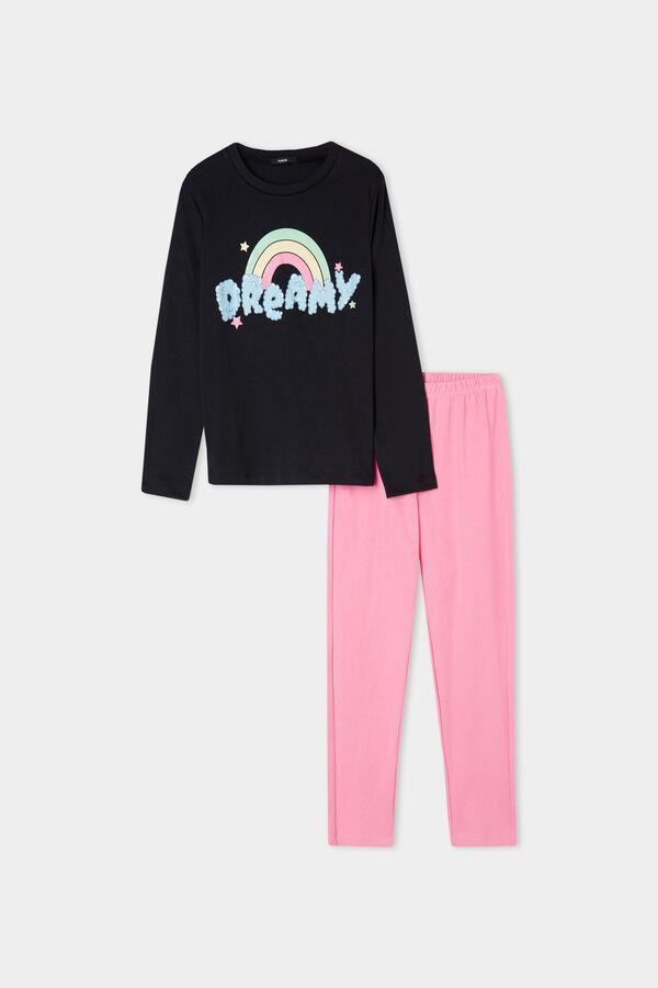 Girls’ Dreamy Print Long Cotton Pyjamas  