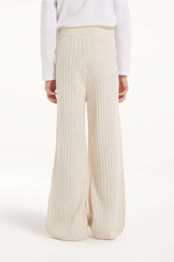 Girls’ Heavy Ribbed Palazzo Trousers  