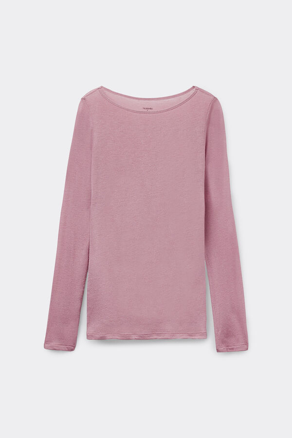Maglia con Scollo a Barchetta in Viscosa e Lana Merino  