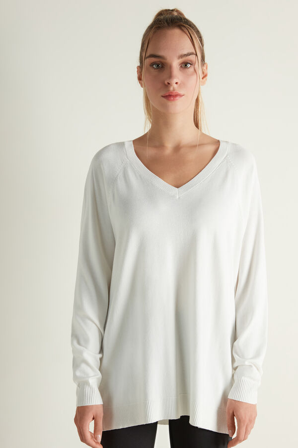 Oversize Long VNeck Sweater Tezenis