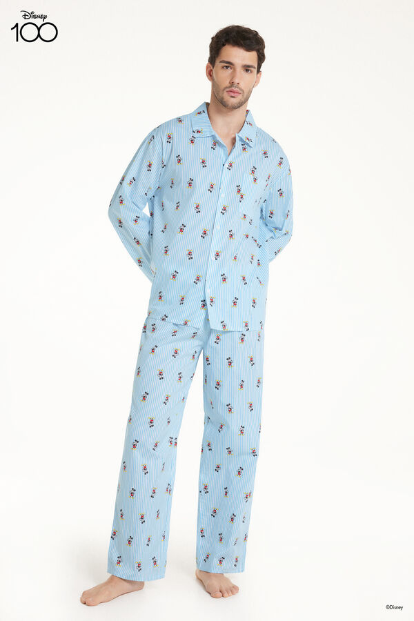 Dlouhé Otevřené Pyžamo z Bavlněného Plátna s Potiskem Disney 100  