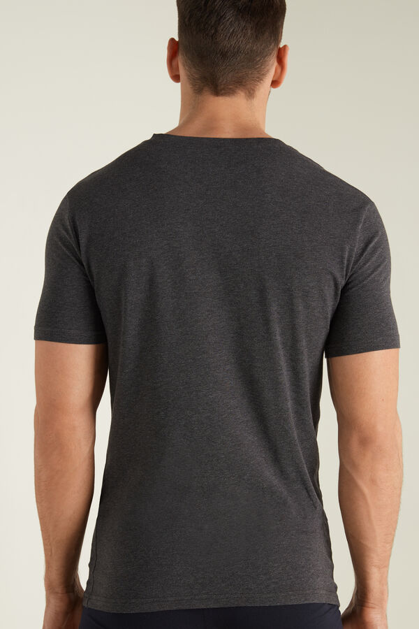 V-Neck Stretch-Cotton T-Shirt  