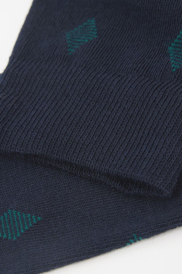 Men&rsquo;s Long Patterned Cotton Socks  