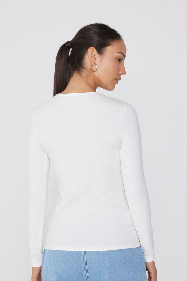 Cotton and Thermal Modal Rounded Neck Top  