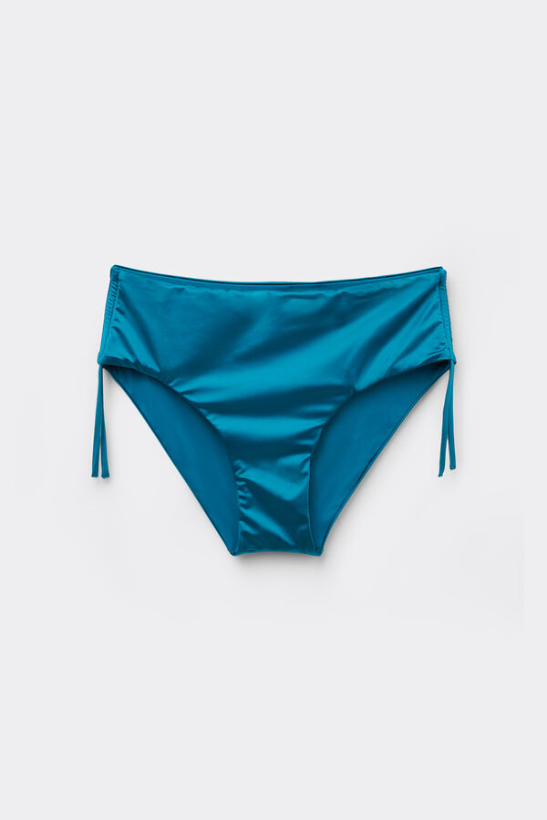 Bikini Slip Alto Arriccio Shiny Glam Blu  