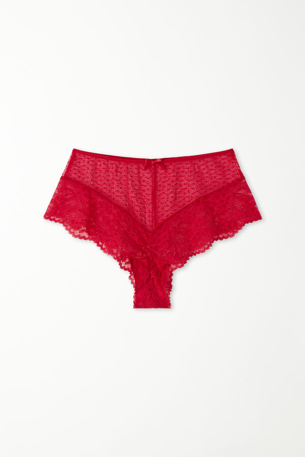 High-Waisted Polka Dot Tulle and Lace French Knickers  