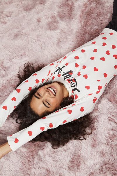 Langer Pyjama aus Baumwolle mit „Lovely Girl“ Print