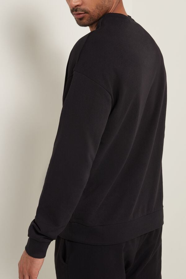 Long-Sleeve Off-Shoulder Printed Sweatshirt  