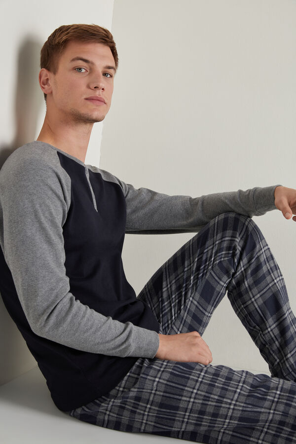 Mens Long Henley Pajamas Tezenis