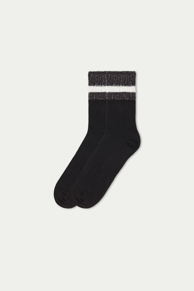 Short Socks with Patterned Wool