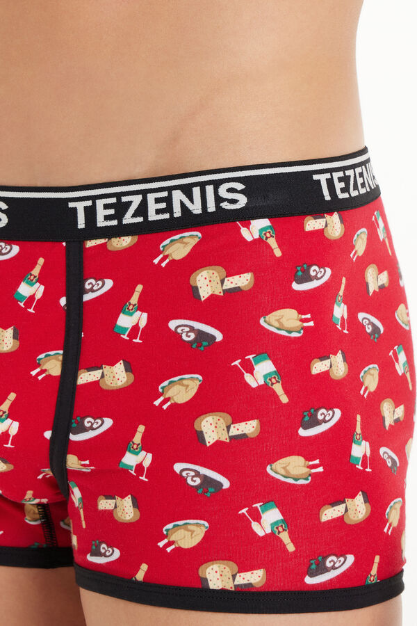 Cotton Boxers with Logo and Christmas Print  