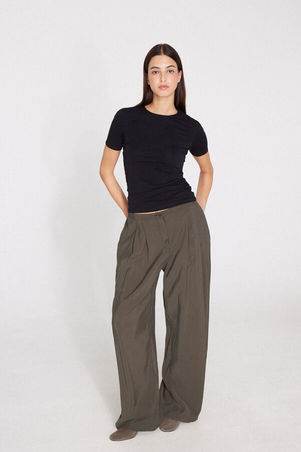 T-shirt Girocollo in Cotone Organico Elasticizzato  