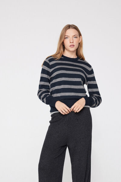 Maglia Pesante Manica Lunga Girocollo con Lana