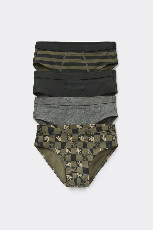 4 Paar Jungen-Slip aus Baumwolle mit Print  