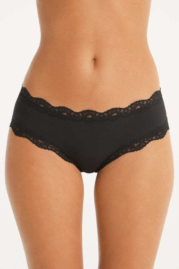 Lace and Microfiber Cheeky Hipster  