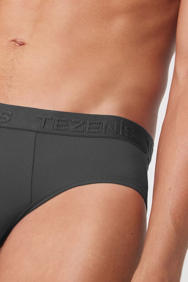 Slip aus Mikrofaser mit elastischem Logobund  