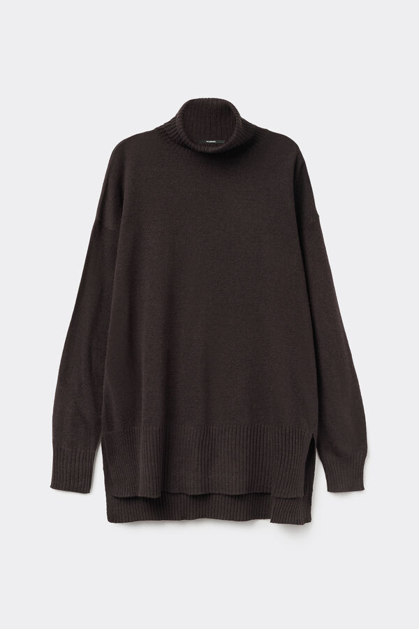 Maglia Lunga Pesante Collo Alto con Lana  