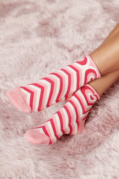 Krátké Bavlněné Ponožky se Vzorem bez Lemu