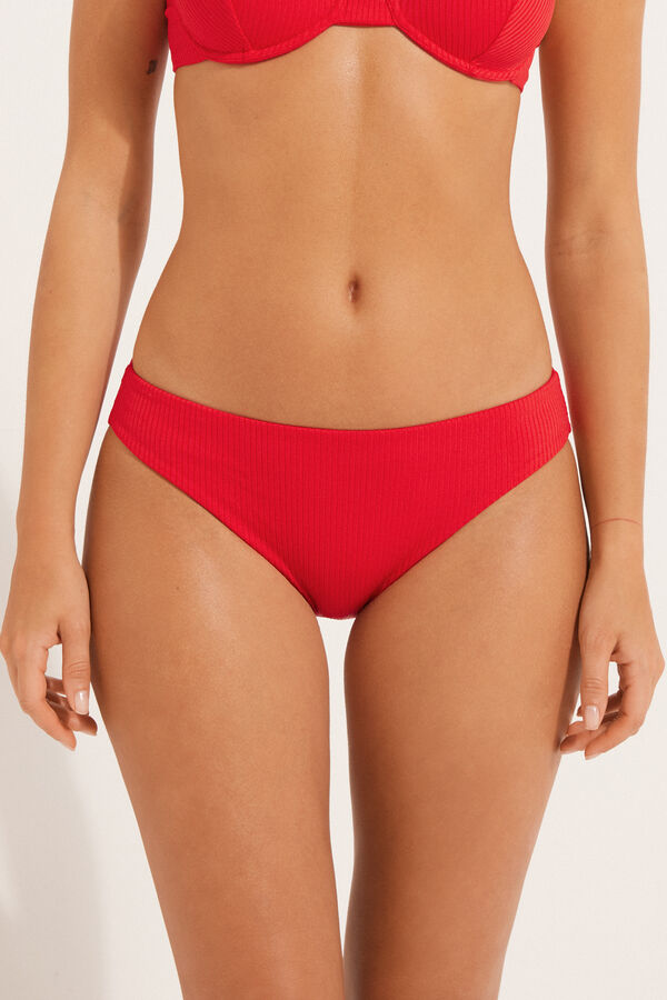 Classic Bikini Bottoms in Recycled Ribbed Microfibre  