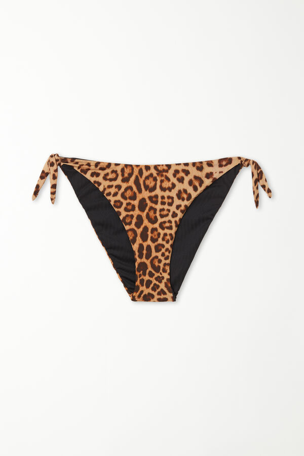 Panty de Bikini con Cordones Finos Wild Leopard  