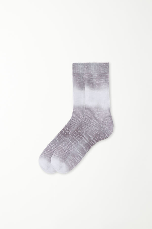 Ribbed Cotton 3/4 Length Socks.  