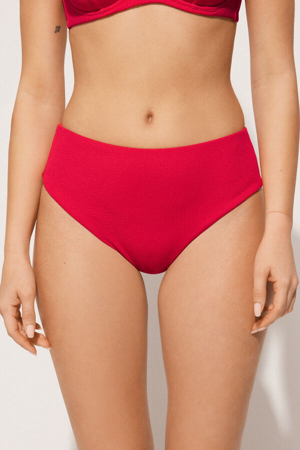 Brazilian-Bikinislip mit hohem Bund Classic Rib recycelt  