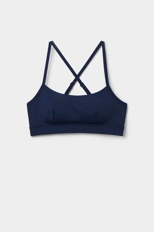 Kurzes gepolstertes Sporttop mit schmalen Trägern  