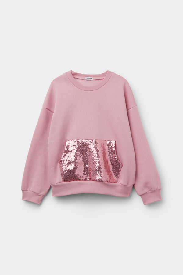 Sweat-shirt Épais Fille avec Poche Paillettes  