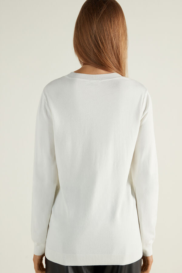Long Sleeve Round-Neck Fully Fashioned Top  
