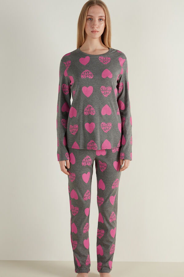 Pijama Comprido em Algodão com Estampado Dream  